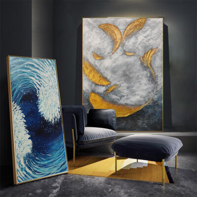 Modern 3D Relief Thick Textured Abstract Landscape Hand Painted Oil Painting Canvas Wall Art Customized Size