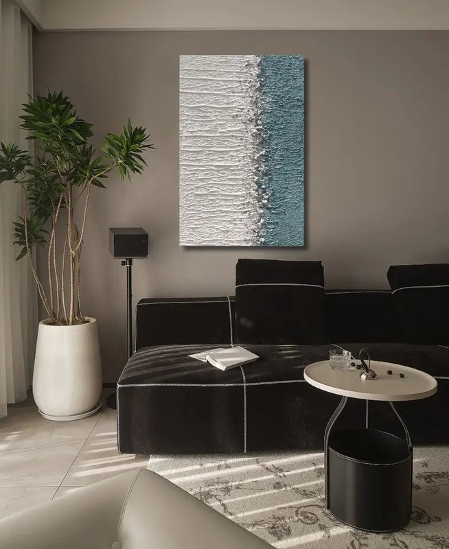 100% Hand Painted 3D Abstract Canvas Oil Painting For Living Room Decor Custom Size