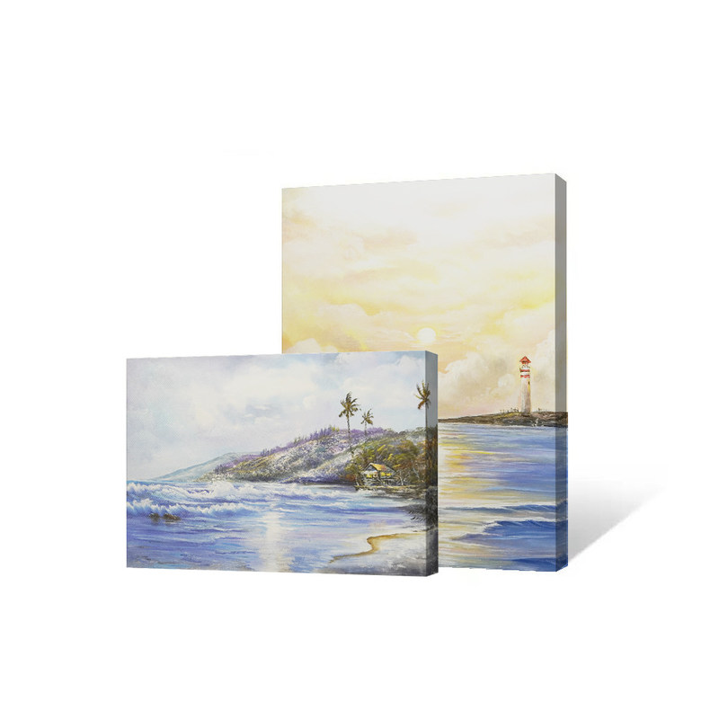 Modern Seascape Texture Canvas Oil Painting Home Decor Prints with Customized Size Accepted on Canvas Support Base