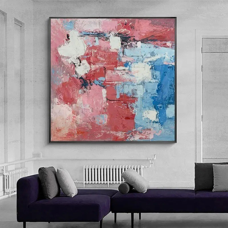 6 Color Print Method Modern Abstract Handmade Oil Painting on Canvas for Home Decor Wall Art Decoration